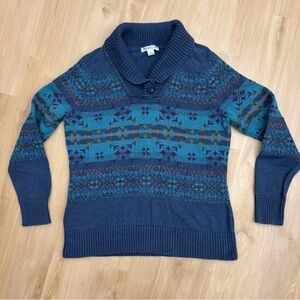 Pendleton Sweater Womens L Blue
Shawl Collar Pullover Aztec